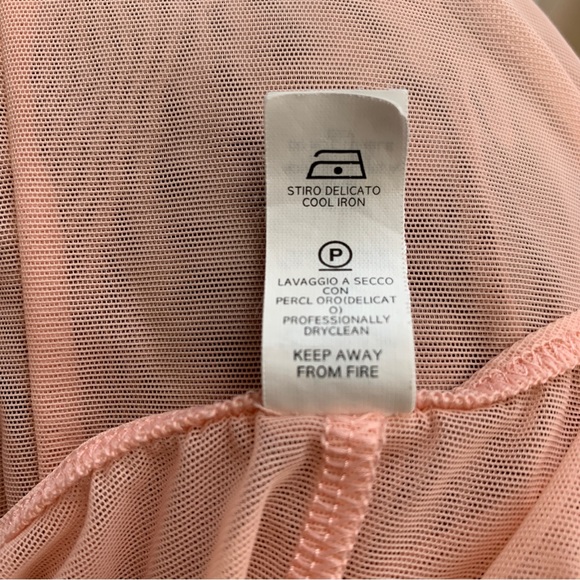 LA PERLA Peach Mesh & Lace Slip Negligee Chemise - Picture 10 of 11